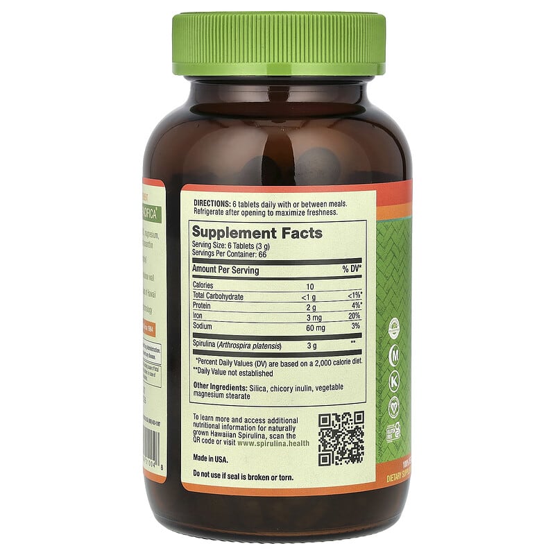 Spiruline Hawaïenne Nutrex 500mg - 100 Comprimés, Péremption 10 Mois