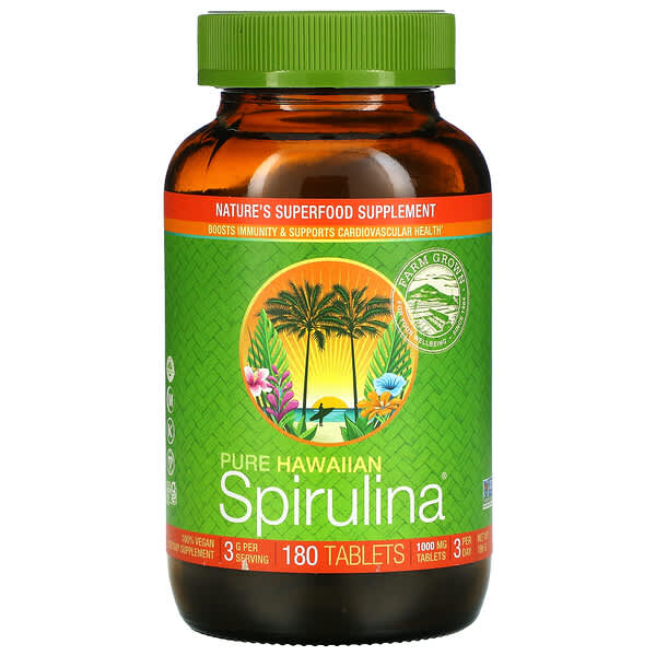 Nutrex Hawaii, Pure Hawaiian Spirulina, Espirulina pura, 1000 mg, 180 comprimidos