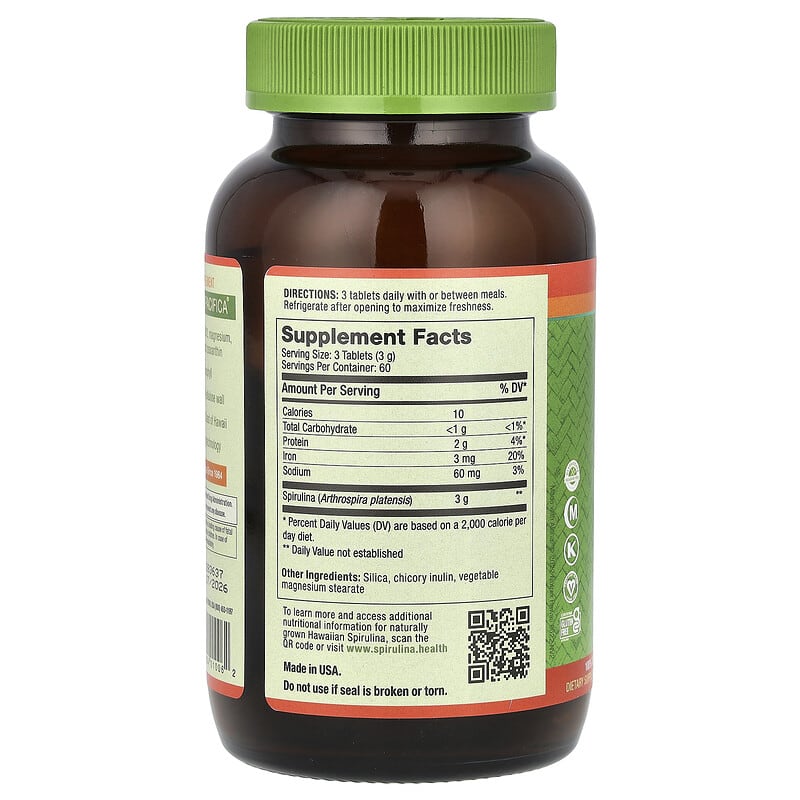 Spiruline Nutrex Hawaii - 1000mg Par Comprimé, Boîte De 180 Comprimés, Neuf Scellé