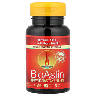 Nutrex Hawaii, BioAstin® гавайский астаксантин, 60 капсул (4 мг в 1 капсуле)