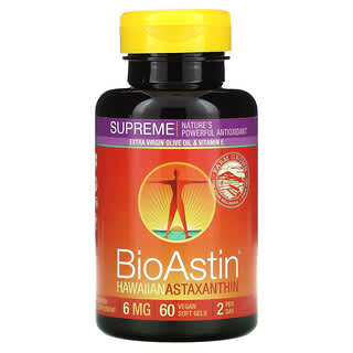 Nutrex Hawaii, BioAstin Supreme, 6 mg, 60 Cápsulas Vegetais em Gel
