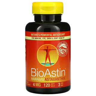 Nutrex Hawaii, BioAstin, Astaxantina hawaiana, 4 mg, 120 cápsulas blandas