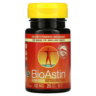 Nutrex Hawaii, BioAstin, гавайский астаксантин, 12 мг, 25 мягких таблеток