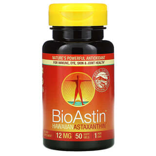 Nutrex Hawaii, BioAstin, Astaxanthine hawaïenne, 12 mg, 50 capsules molles