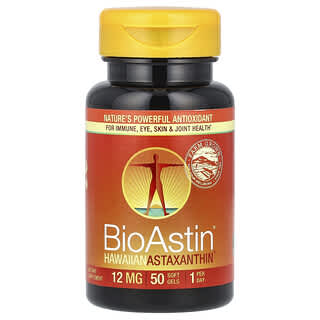 Nutrex Hawaii, BioAstin, Astaxantina hawaiana, 12 mg, 50 capsule molli
