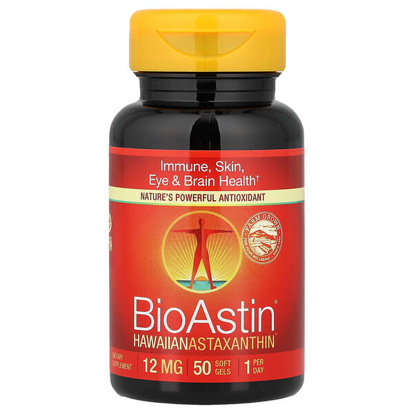 Nutrex Hawaii, BioAstin®, ჰავაის ასტაქსანტინი, 12 მგ, 50 ნახევრად რბილი გელი
