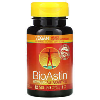 Nutrex Hawaii, BioAstin, 12 mg, 50 Cápsulas Softgel Veganas