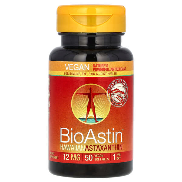 Nutrex Hawaii, BioAstin, Hawaiian Astaxanthin, 12 mg, 50 Vegan Soft Gels