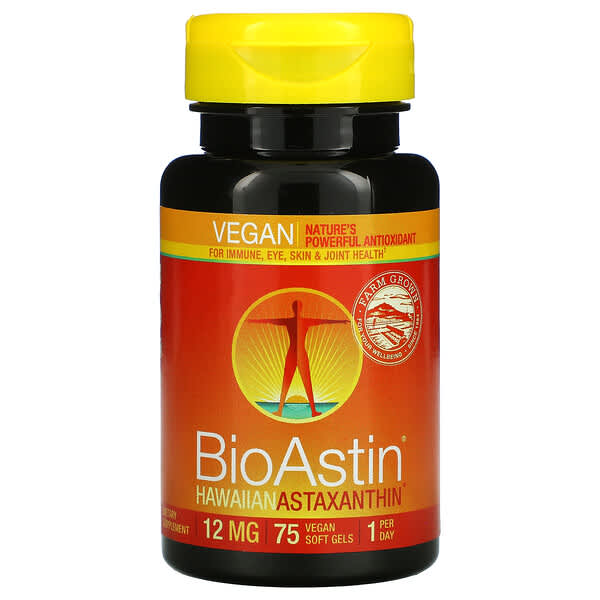 Nutrex Hawaii, BioAstin, 12 mg, 75 Vegan Soft Gels