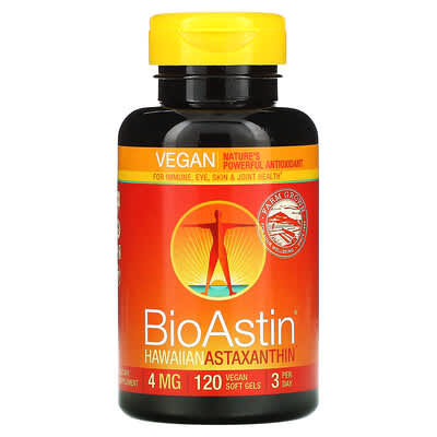 Nutrex Hawaii, BioAstin®, Hawaiian Astaxanthin, 4 mg, 120 Vegan Soft Gels