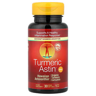 Nutrex Hawaii, TurmericAstin™, BioAstin® Hawaiian Astaxanthin®, 30 capsule molli vegane