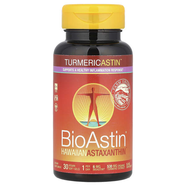 Turmericastin™, BioAstin® Hawaiian Astaxanthin®, 30 Vegan Soft Gels