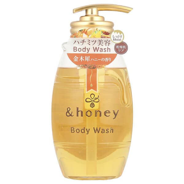 &honey, 딥 모이스트 젤 바디 워시, 골무꽃 꿀, 500ml(16.9fl oz)
