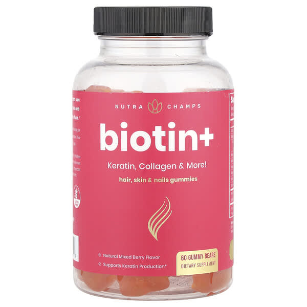 Biotin+, Mixed Berry, 60 Gummy Bears