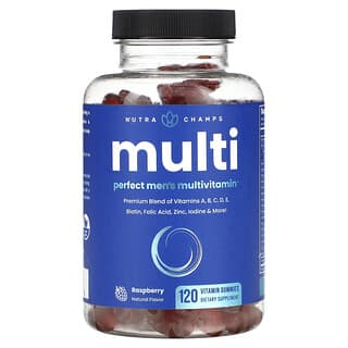 NutraChamps, Multivitamínico perfecto para hombres, Frambuesa`` 120 gomitas vitamínicas