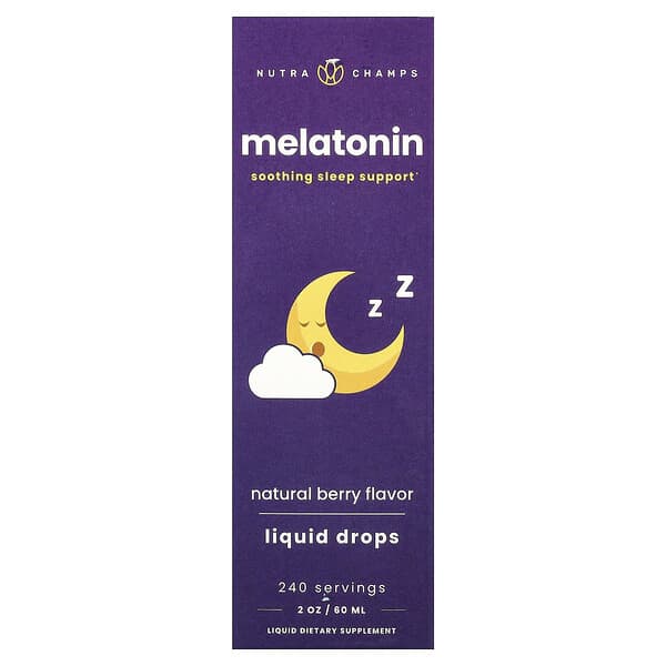 NutraChamps, 멜라토닌 액상 드롭, 천연 베리 맛, 60ml(2oz)