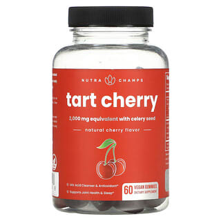 NutraChamps, Tart Cherry, Natural Cherry, 60 Vegan Gummies