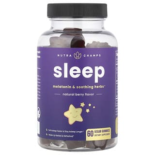 NutraChamps, Sleep, Baya natural, 60 gomitas veganas