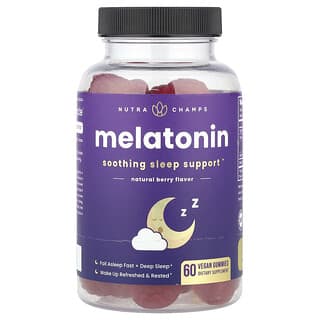 NutraChamps, Melatonin, Natural Berry, 60 Vegan Gummies