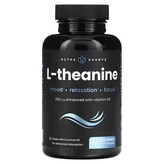 NutraChamps, L-théanine, 200 mg, 60 capsules végétariennes