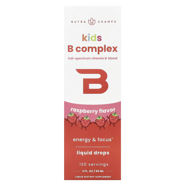 NutraChamps, 키즈 B 복합체, 라즈베리, 60ml(2fl oz)