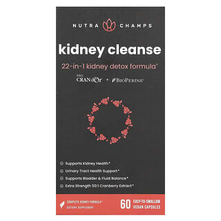 NutraChamps, Kidney Cleanse, 60 Easy-To-Swallow Vegan Capsules