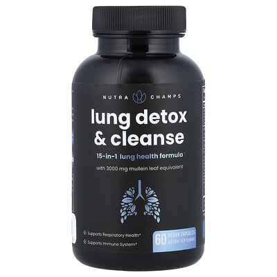 NutraChamps, Lung Detoxification and Cleansing, 60 Easy-Swallow Vegan Capsules