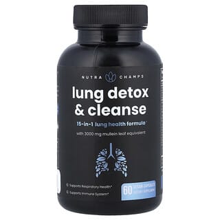 NutraChamps, Lung Detox & Cleanse, Entgiftung und Reinigung der Lunge, 60 einfach zu schluckende vegane Kapseln