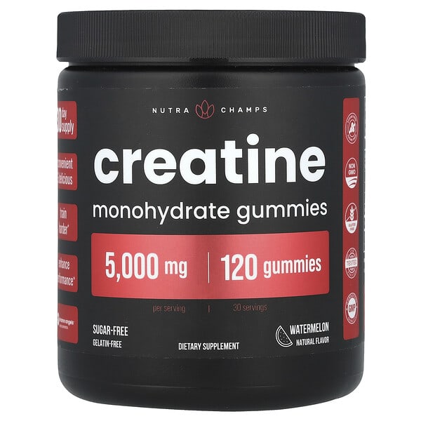 Creatine Monohydrate Gummies, Watermelon, 120 Gummies (1,250 mg per Gummy)
