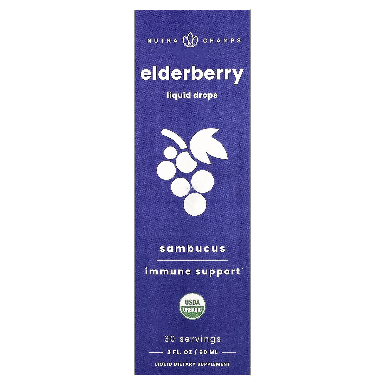 NutraChamps Elderberry, Sambucus, Liquid Drops – Elderberry – 60 ml de NutraChamps