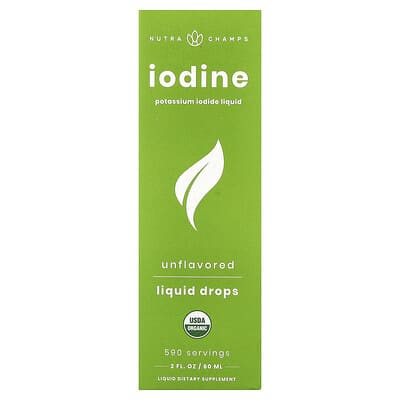NutraChamps, Liquid Iodine Drops, Unflavored, 2 fl oz (60 ml)