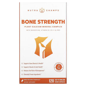 NutraChamps, Bone Strength, 120 Easy-to-Swallow Veggie Capsules