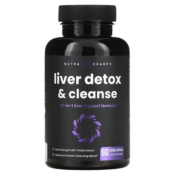 NutraChamps, Leber-Detox und -Reinigung, 60 pflanzliche Kapseln