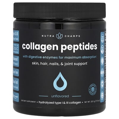 NutraChamps, Collagen Peptides with Digestive Enzymes for Maximized Absorption, Original Flavor, 7.51 oz (213.1 g)