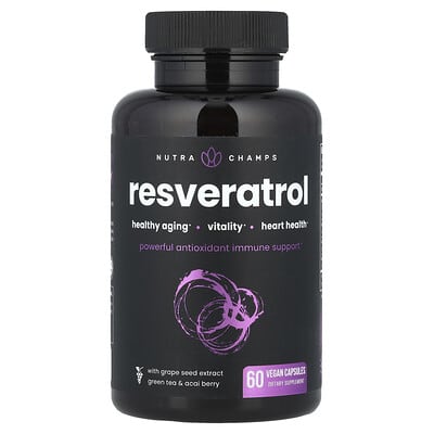 NutraChamps, Resveratrol, 60 Vegetarian Capsules