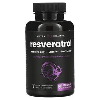 NutraChamps, Resveratrol, 60 cápsulas vegetales
