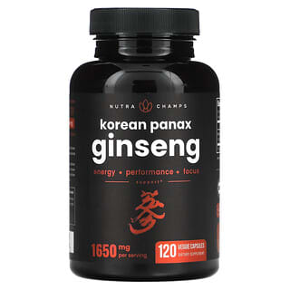NutraChamps, Panax ginseng coréen, 825 mg, 120 capsules végétariennes