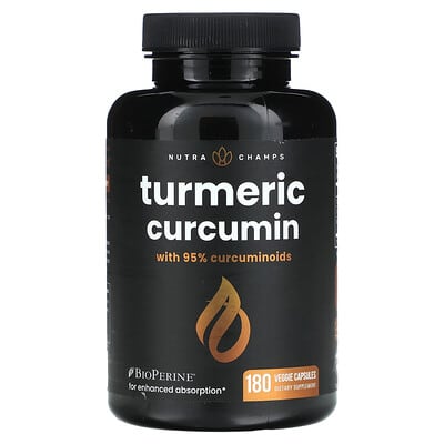 NutraChamps, Curcumin, 180 Vegetarian Capsules
