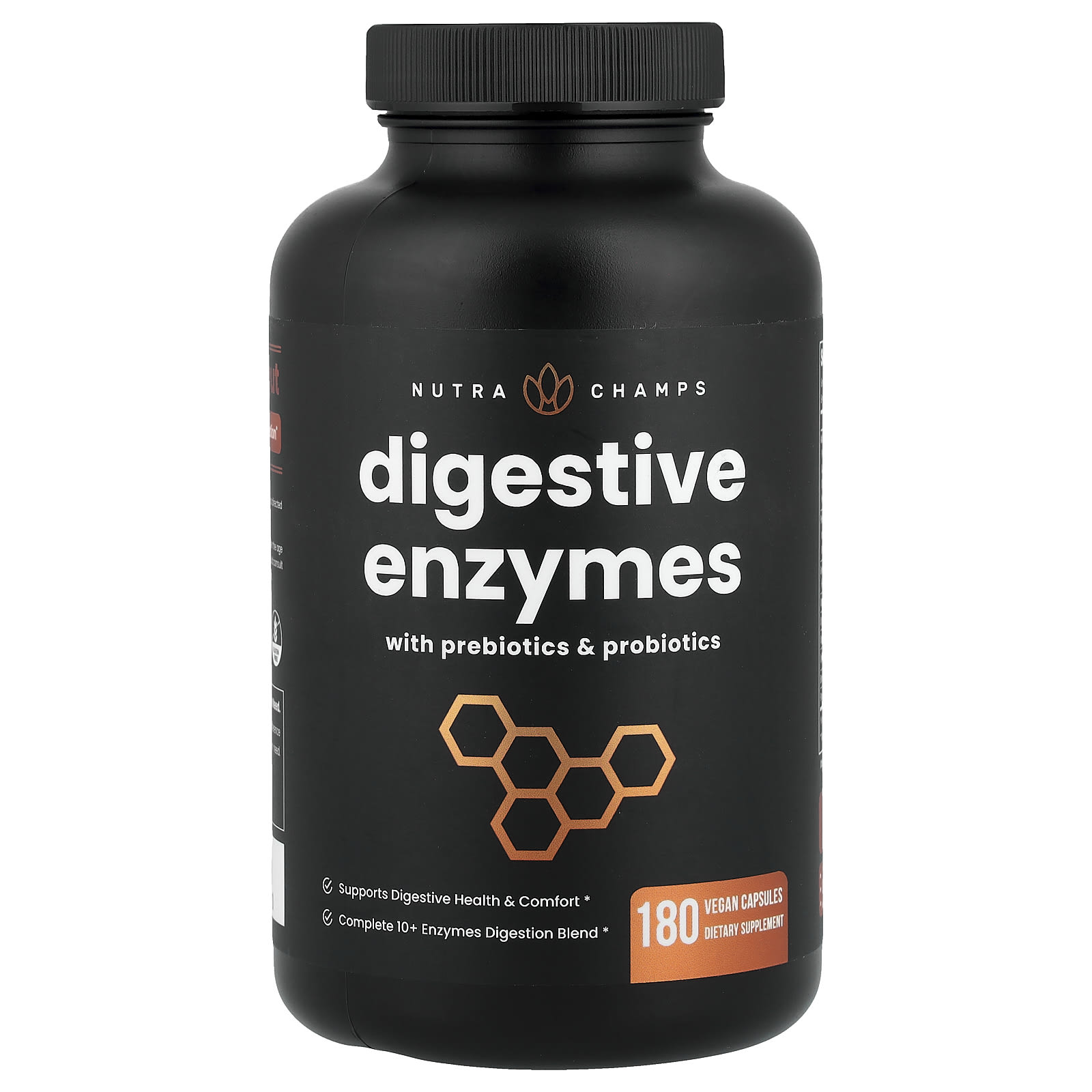 Enzimas digestivas con prebióticos y probióticos, 180 cápsulas veganas