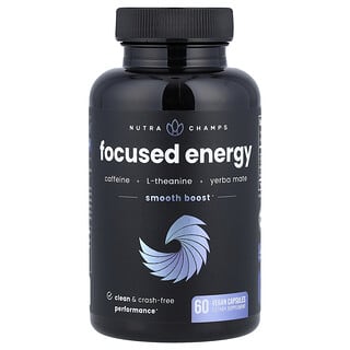 NutraChamps, Focused Energy, 60 cápsulas vegetales fáciles de ingerir
