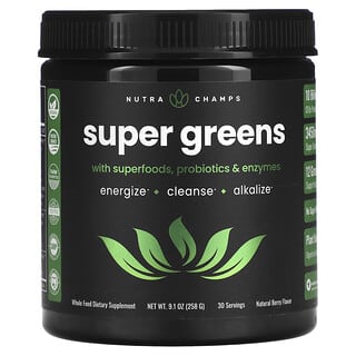 NutraChamps, Super Greens, Natural Berry, 9.1 oz (258 g)