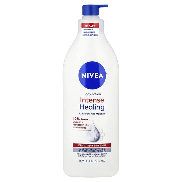 Nivea, 인텐스 힐링, 바디 로션, 건성 및 극건성 피부, 500ml(16.9fl oz)
