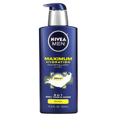 Nivea, Men, Maximum Hydration, 3-in-1 Nourishing Lotion, Aloe Vera, 16.9 fl oz (500 ml)