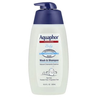 Aquaphor, Jabón líquido y champú para bebés, Sin fragancia, 500 ml (16,9 oz. líq.)