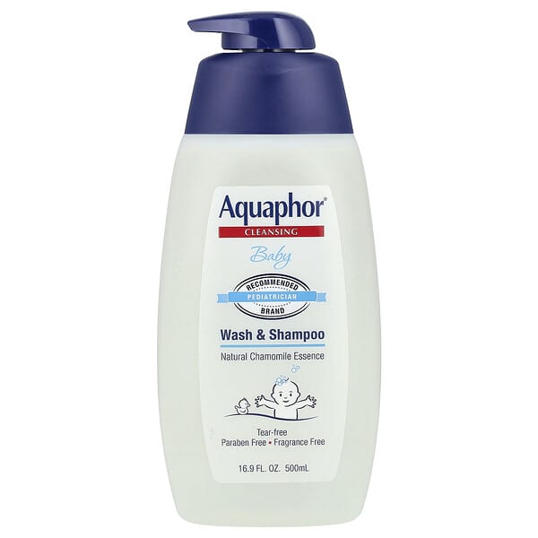 Aquaphor, Baby, Wash &amp; Shampoo, Fragrance Free, 16.9 fl oz (500  ml)