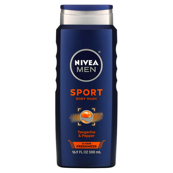 Nivea, 男士，運動後沐浴露，橘子胡椒味，16.9 液量盎司（500 毫升）