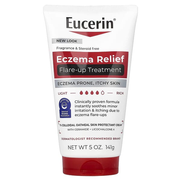 Eucerin, 습진 완화 급성 피부염 진정제, 향료 무함유, 141g(5oz)