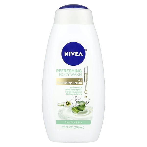 Nivea, 리프레싱 바디 워시, 프레시 알로에 & 릴리, 591ml(20fl oz)