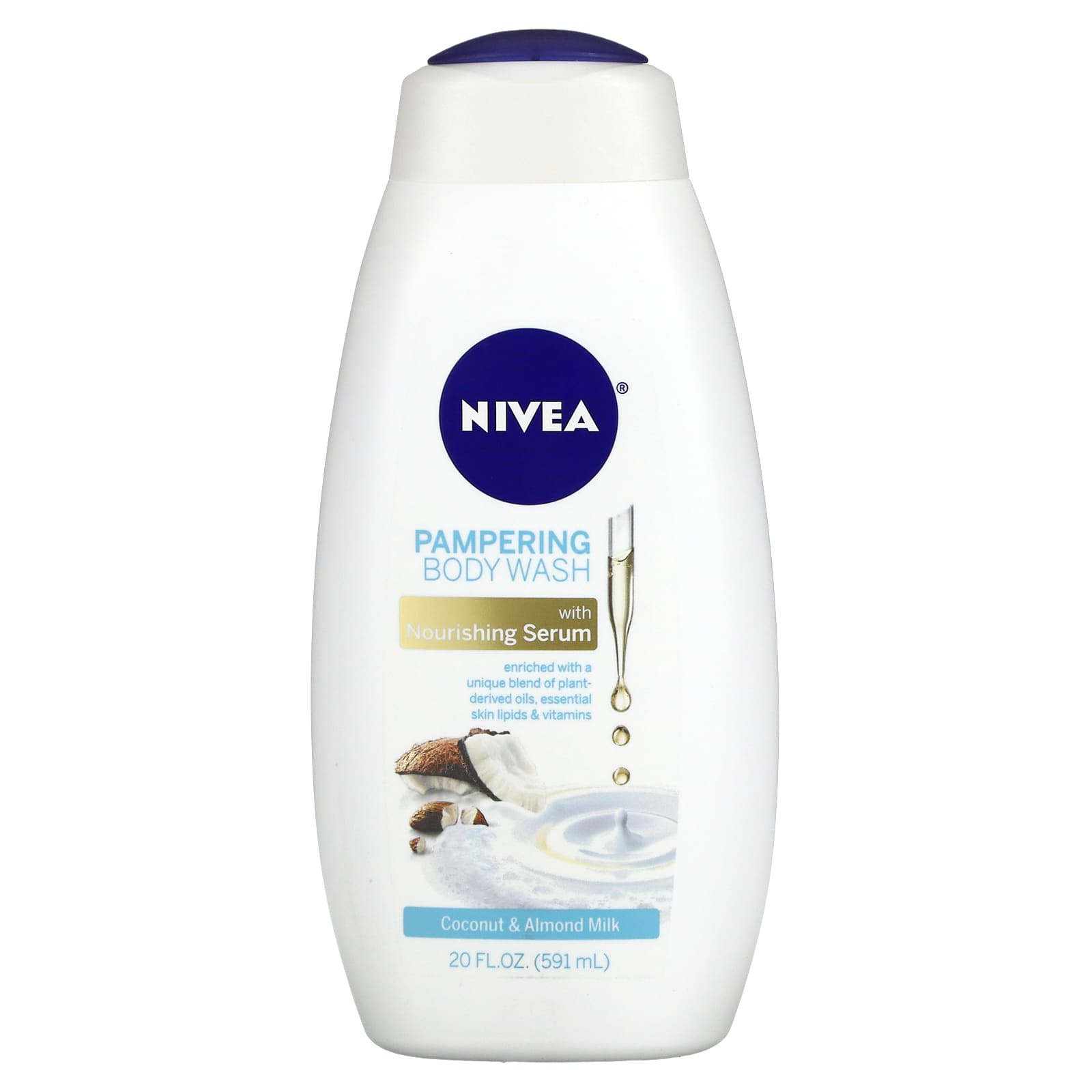 Nivea, Pampering Body Wash, Coconut and Almond Milk, 20 fl oz (591 ml)