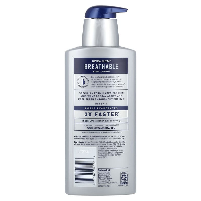 男性向け、ブリーザブルボディローション、400ml（13.5液量オンス）